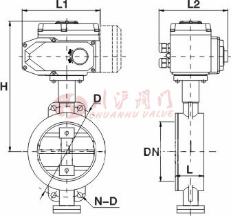 D971X、D973H電動對夾蝶閥結構圖
