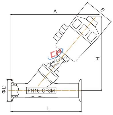 P2氣動(dòng)快裝角座閥結(jié)構(gòu)圖
