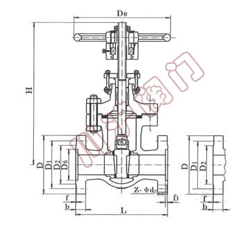 Z41H、Z41Y、Z41W _法蘭閘閥_結(jié)構(gòu)圖_上海閥門廠